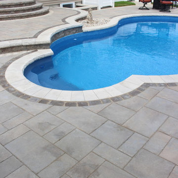 Swimming Pool Patio & Waterfall in Massapequa, NY