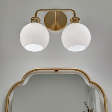 White Bathroom With Golden Finishes