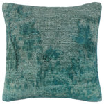 Bareens Designer Rugs - Boho Chic Irving Vintage Distressed Handmade Rug Pillow - Embellish your home with this timeless casual chic handmade throw pillow made with antique vintage distressed wool rug. A modern look on the timeless antique distressed pattern this elegant pillow provides texture and dimension. A mesmerizing addition to any decor, this beautiful, elegant pillow features beautiful colors with unique design made by skilled artisans. An intricate design and exquisite coloration make this handmade pillow a standout piece in any decor.