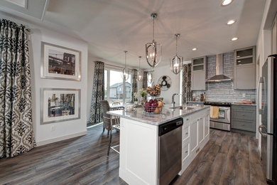 Example of a trendy kitchen design in Calgary