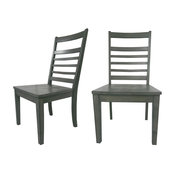 Sunset Trading Shades of Gray Large Wood Dining Chairs, Weathered Gray, Set of 2