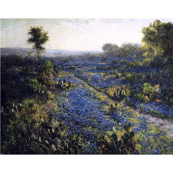 Julian Onderdonk Field of Texas Bluebonnets and Prickly Pear Cacti Wall Decal
