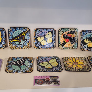 Art Tiles by Karen Fiorino (Clay Lick Pottery) from Makanda, IL.