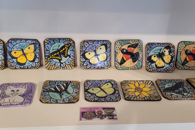 Art Tiles by Karen Fiorino (Clay Lick Pottery) from Makanda, IL.