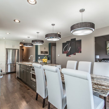 Fairfield - White Kitchen - Grey Island