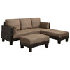 Coaster Ellesmere Contemporary Sofa Bed With 2 Ottomans, Beige