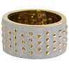 6.75" Regal Stone Hobnail Planter With Gold Accents