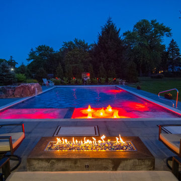 Arlington Heights, IL Swimming Pool and Hot Tub with Jump Rock