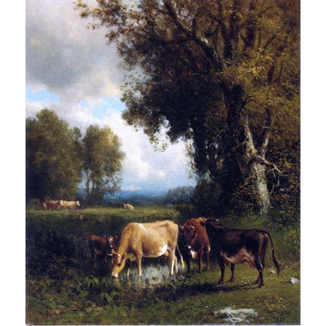 William M Hart Cows in the Meadow, 20"x25" Wall Decal