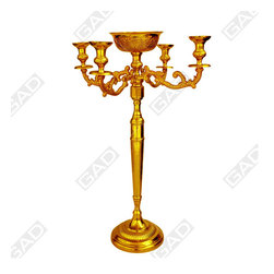 EMBOSSED GOLDEN CANDLE STAND - Candle Holders & Candelabra