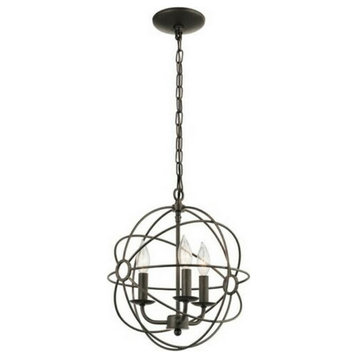 Vivian Coffee with Copper Highlights Glam Globe Pendant/Chandelier