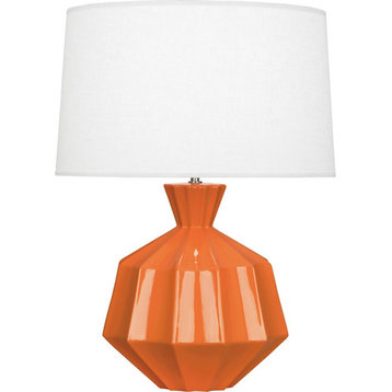 Robert Abbey Orion 1 Light Table Lamp, Pumpkin Glazed Ceramic - PM999