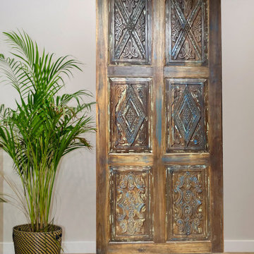 Lotus Mandala Lattice Carved Door – A Statement of Wellness Beauty