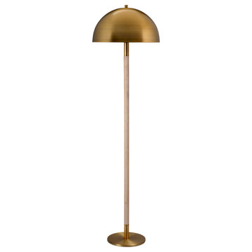 Merlin Metal and Wood Floor Lamp