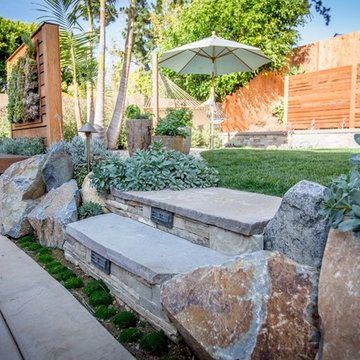 Del Mar 5 - Backyard Landscape Design -Beautiful Natural Boulders