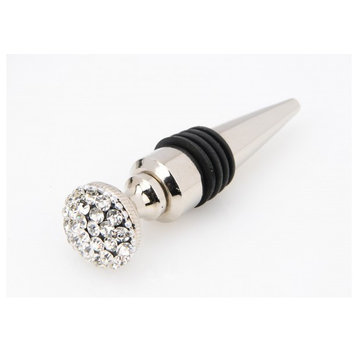 Classic Touch Stainless Steel Jeweled Bottle Stopper