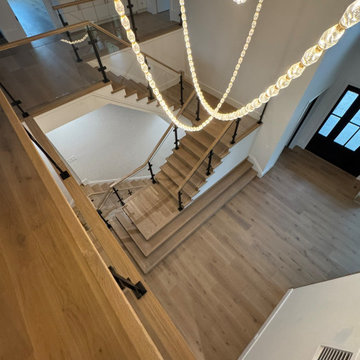 Project #132 | White Oak Staircase with Glass Balustrade