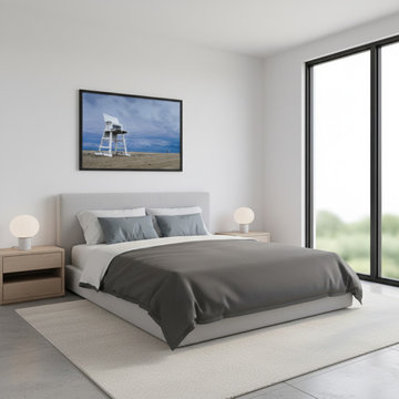 Approaching Storm Coastal Beach Landscape Photograph Minimal Style Wall Art