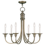 Livex Lighting - Cranford Chandelier, Antique Brass - Beautiful squared arms in a antique brass finish give this cranford chandelier a transitional update to a traditional look.