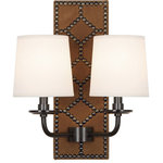 Robert Abbey - Robert Abbey Z1030 Williamsburg Lightfoot - Two Light Wall Sconce - Designer: Williamsburg  Cord CoWilliamsburg Lightfo English Ochre Leathe *UL Approved: YES Energy Star Qualified: n/a ADA Certified: n/a  *Number of Lights: Lamp: 2-*Wattage:60w B Candelabra Base bulb(s) *Bulb Included:No *Bulb Type:B Candelabra Base *Finish Type:English Ochre Leather/Polished Nickel