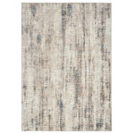 Nourison - Calvin Klein CK022 Infinity 5'3" x 7'3" Ivory Grey Blue Modern Indoor Area Rug - A sense of calm. The new abstract rug from the Calvin Klein Infinity collection. The softly textured surface beautifully balances a neutral color palette of grey, blue, and ivory with a raw, nature-inspired pattern. Machine-made for lasting style from softly textured, easy-clean fibers.
