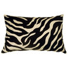 Pillow Decor - Linen Zebra Print 16x24 Throw Pillow