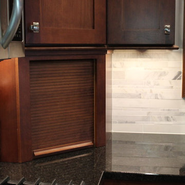 Davenport- Kitchen Remodel pairs Neutral Grays with Rich Cherry Cabinets
