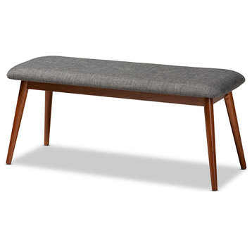 Flora Dining Bench - Gray, Oak