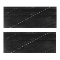 Nero Marquina Black Marble 3/4" Baseboard Molding Polished - Home Decor