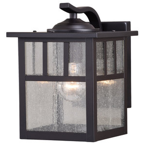 Burnished Bronze And Clear Seedy Glass Exterior Hanging Light $555 