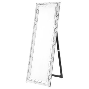 Sparkle 63" Contemporary Standing Full Length Mirror, Clear