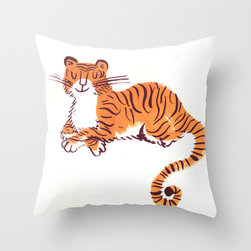 Tiger Throw Pillow by Maddy Vian - Decorative Pillows