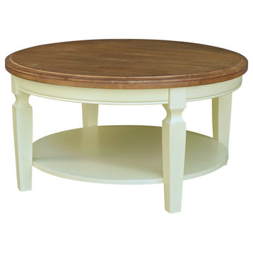 Vista Round Coffee Table, Hickory/Shell