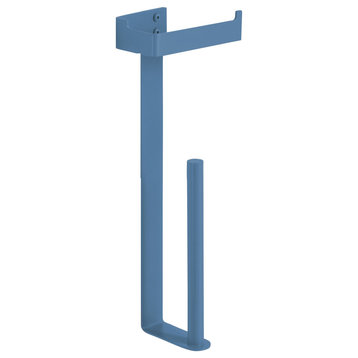Slim Toilet Paper Holder With Spare, Matte Blue