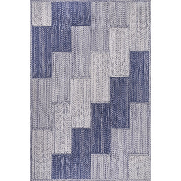 nuLOOM Winslow Wool Contemporary Area Rug, Blue 5' x 8'