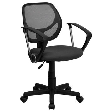 Low Back Mesh Swivel Task Chair with Arms, Gray