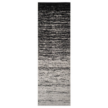Safavieh Adirondack Collection ADR113 Rug, Silver/Black, 2'6"x14'