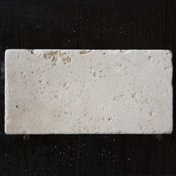 Travertine Pavers - 4x8 Tumbled Ivory Travertine Brick Paver - Products