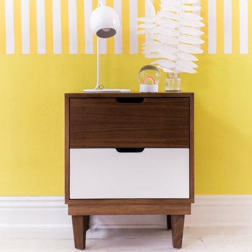 Kabano Modern Kids 2-Drawer Nightstand (walnut/white)