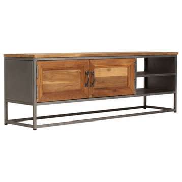 vidaXL TV Stand TV Unit Sideboard TV Console Cabinet Recycled Teak and Steel
