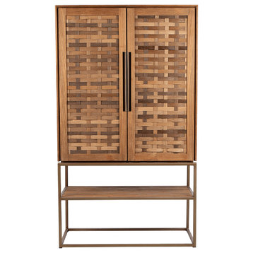 Handwoven Bamboo 2-Door Cabinet, dBodhi Karma