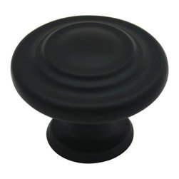 Cosmas - Cosmas 9971FB Flat Black 3 Ring Cabinet Knob - Cabinet And Drawer Knobs