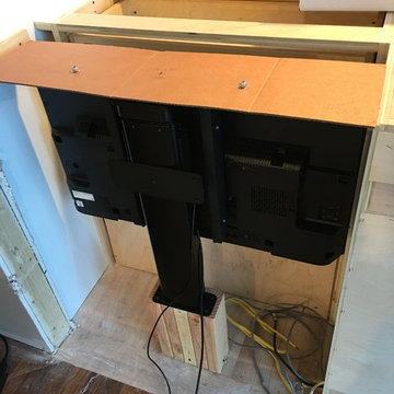 Built in Desk/Workspace with Pop up TV