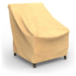 Budge - Budge All-Seasons Patio Chair Cover Extra Small (Nutmeg) - The Budge All-Seasons Patio Chair Cover, Extra Small provides high quality protection to your outdoor patio chair. The All-Seasons Collection by Budge combines a simplistic, yet elegant design with exceptional outdoor protection. Available in a neutral blue or tan color, this patio collection will cover and protect your patio furniture, season after season. Our All-Seasons collection is made from a 3 layer SFS material that is both water proof and UV resistant, keeping your furniture protected from rain showers and harsh sun exposure. The outer layers of this patio chair cover are made from a spun-bonded polypropylene, while the interior layer is made from a microporous waterproof material that is breathable to allow trapped condensation to flow through the cover. Cover stays secure in windy conditions. With our All-Seasons Collection you'll never have to sacrifice style for protection. This collection will compliment nearly any preexisting patio d'cor, all while extending the life of your outdoor furniture. This cover measures 31" high x 30" wide x 27" deep.