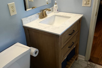 Bathroom - shabby-chic style bathroom idea in Richmond