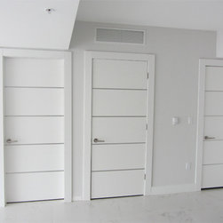 Italian Modern Doors with Stainless Steel lines - Interior Doors
