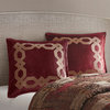 Croscill Clermont Traditional Embroidered Euro Sham, Burgundy