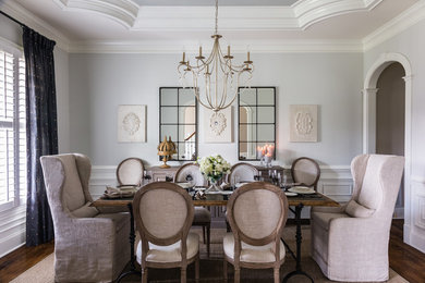 This is an example of a transitional dining room in Raleigh.