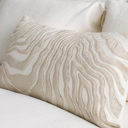 Milk Linen/Sand Velvet Abstract Cushion - Decorative Pillows