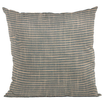 Plutus Blue Simple Stripe Luxury Throw Pillow, 26"x26"